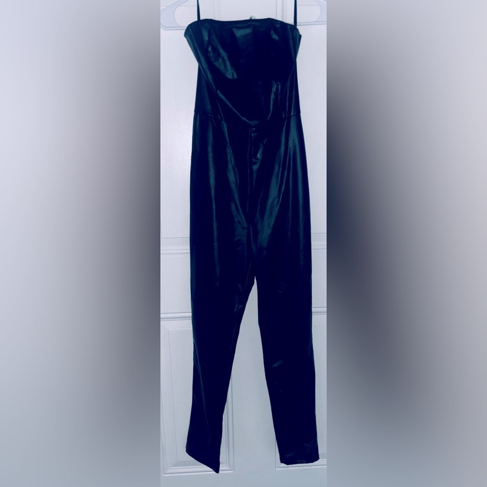 SHEIN Sleek Black Strapless Jumpsuit